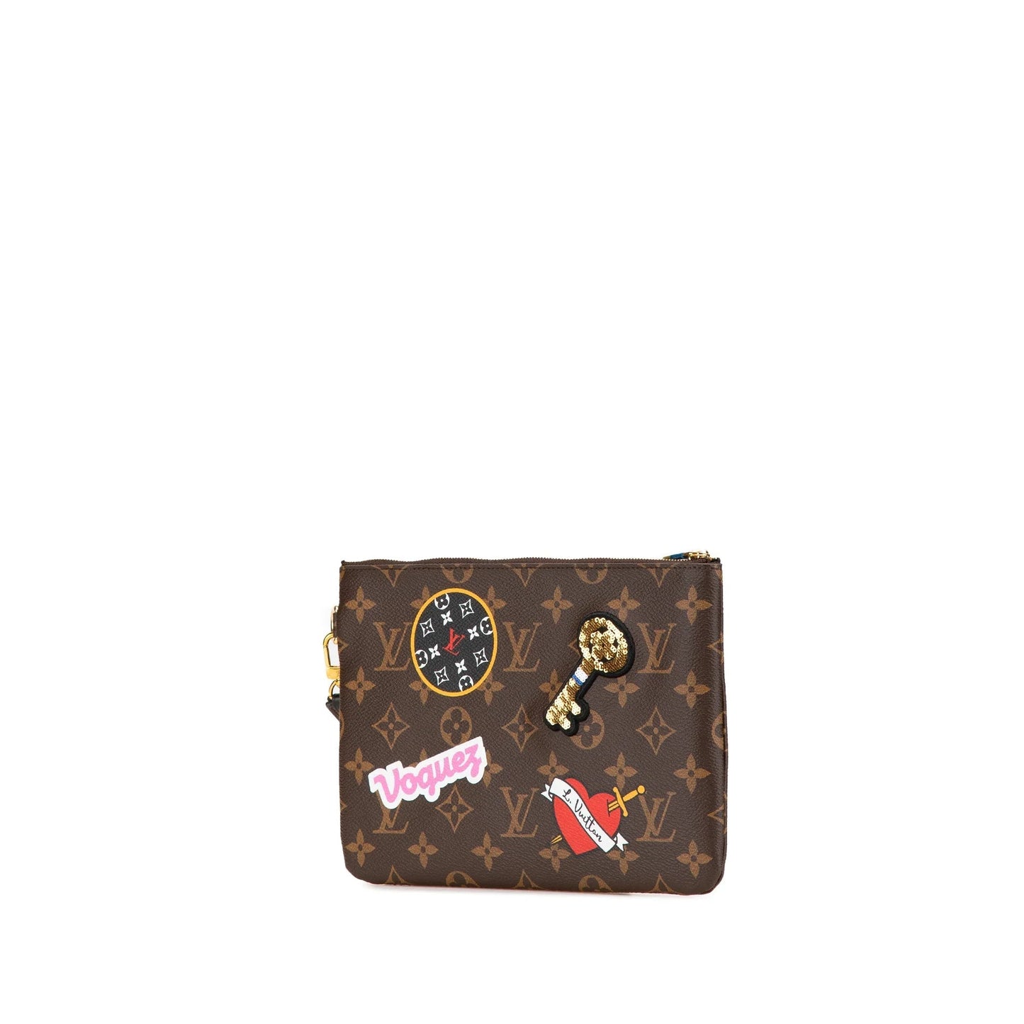 Brown Louis Vuitton Monogram Patches City Pouch