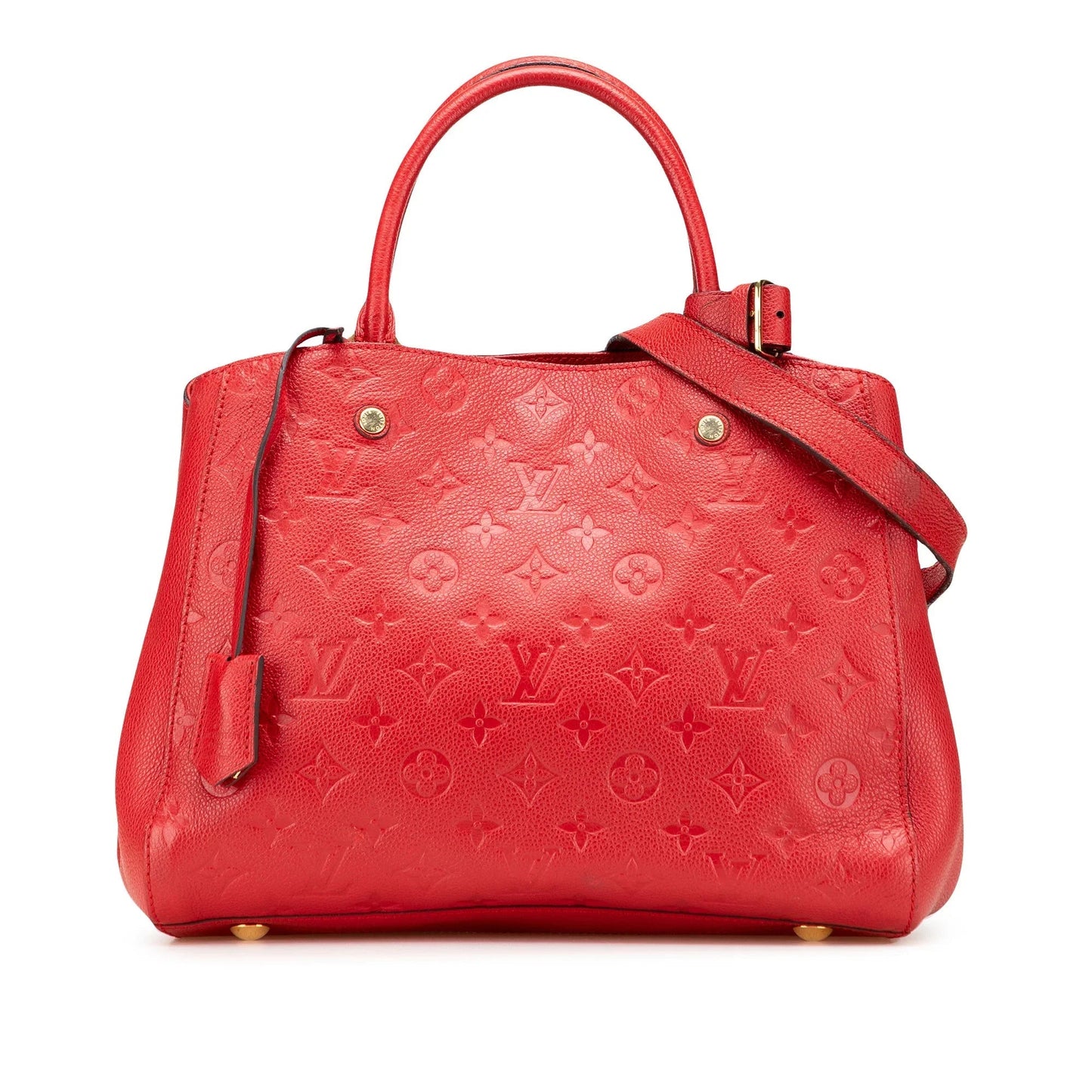 Red Louis Vuitton Monogram Empreinte Montaigne MM Satchel