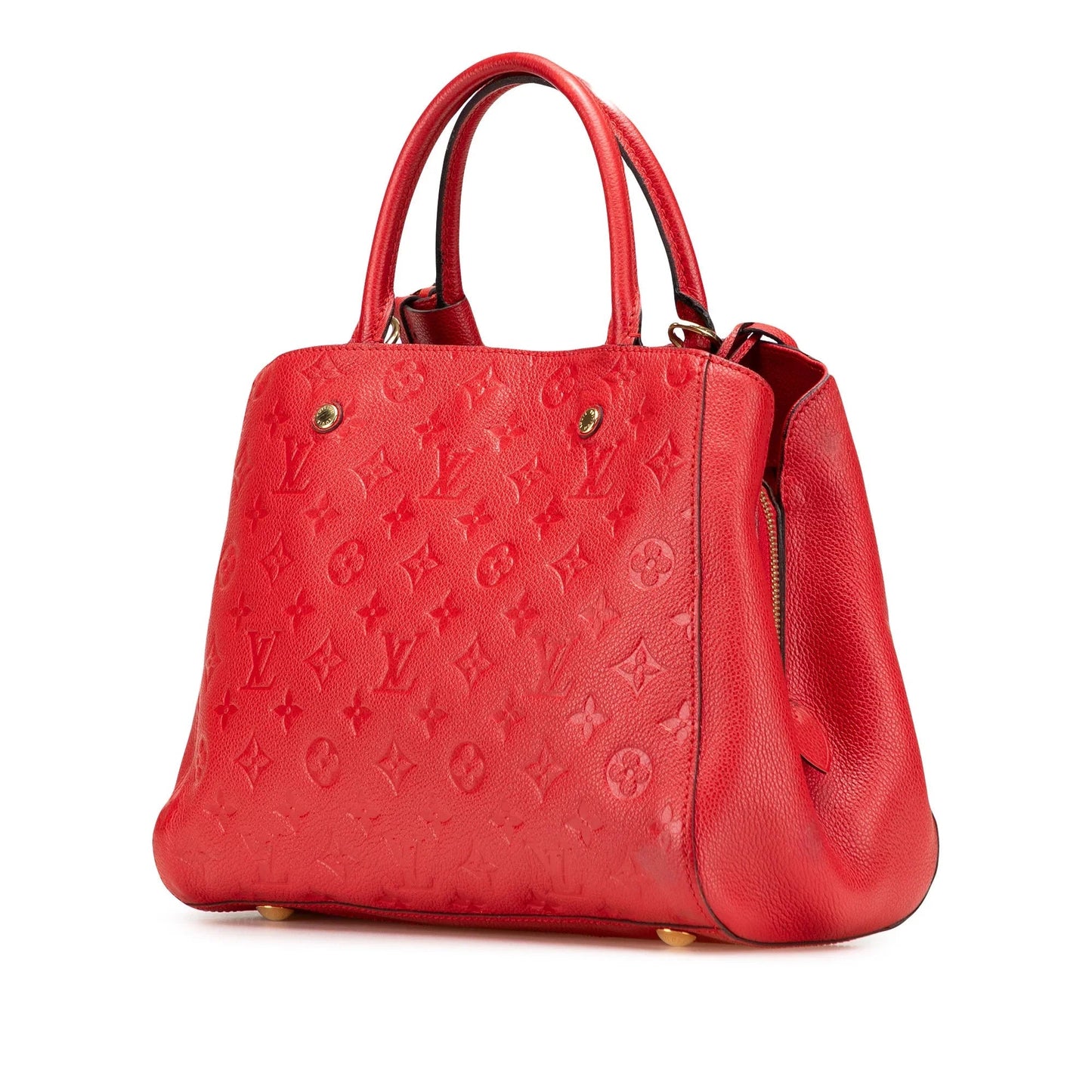 Red Louis Vuitton Monogram Empreinte Montaigne MM Satchel