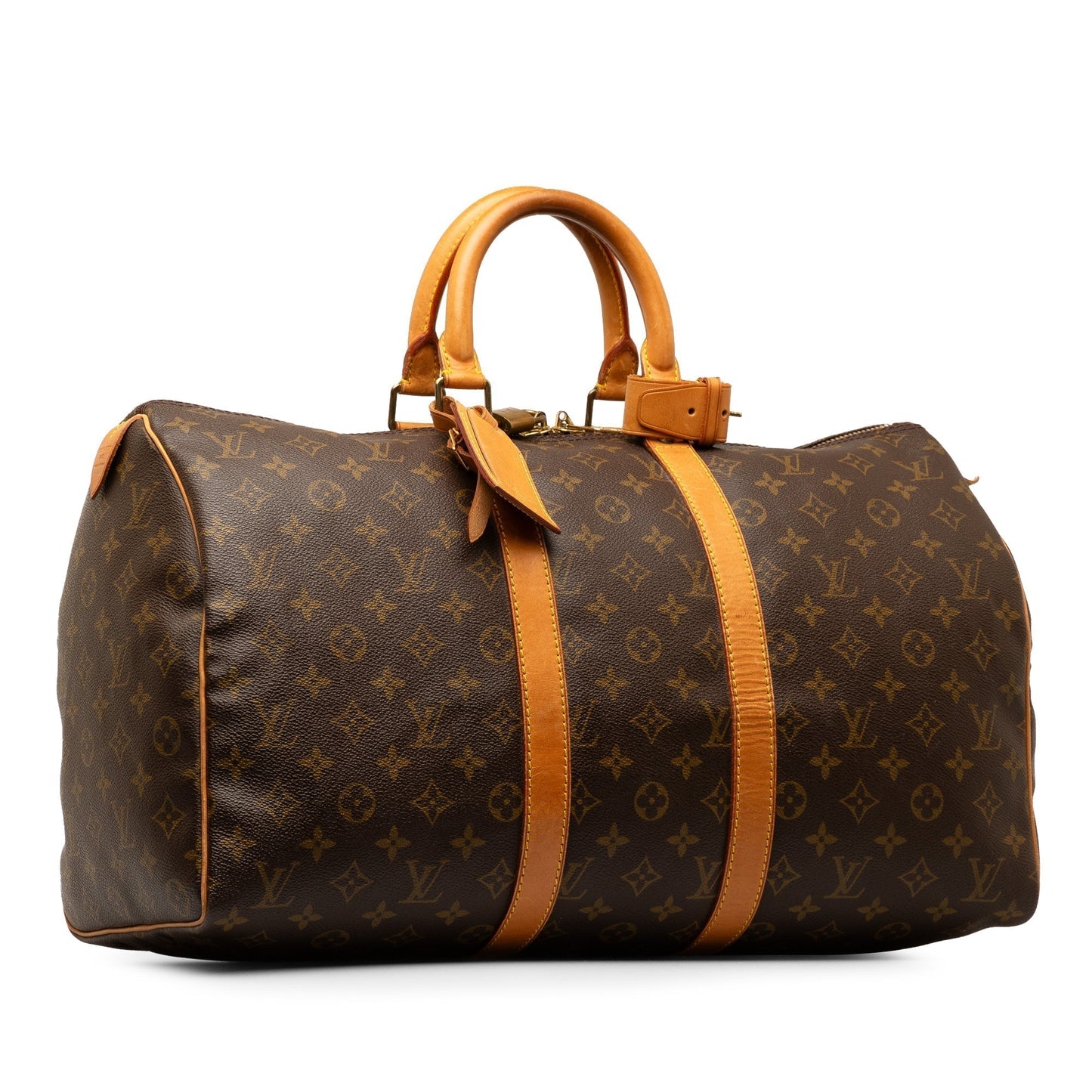 Brown Louis Vuitton Monogram Keepall 45 Travel Bag