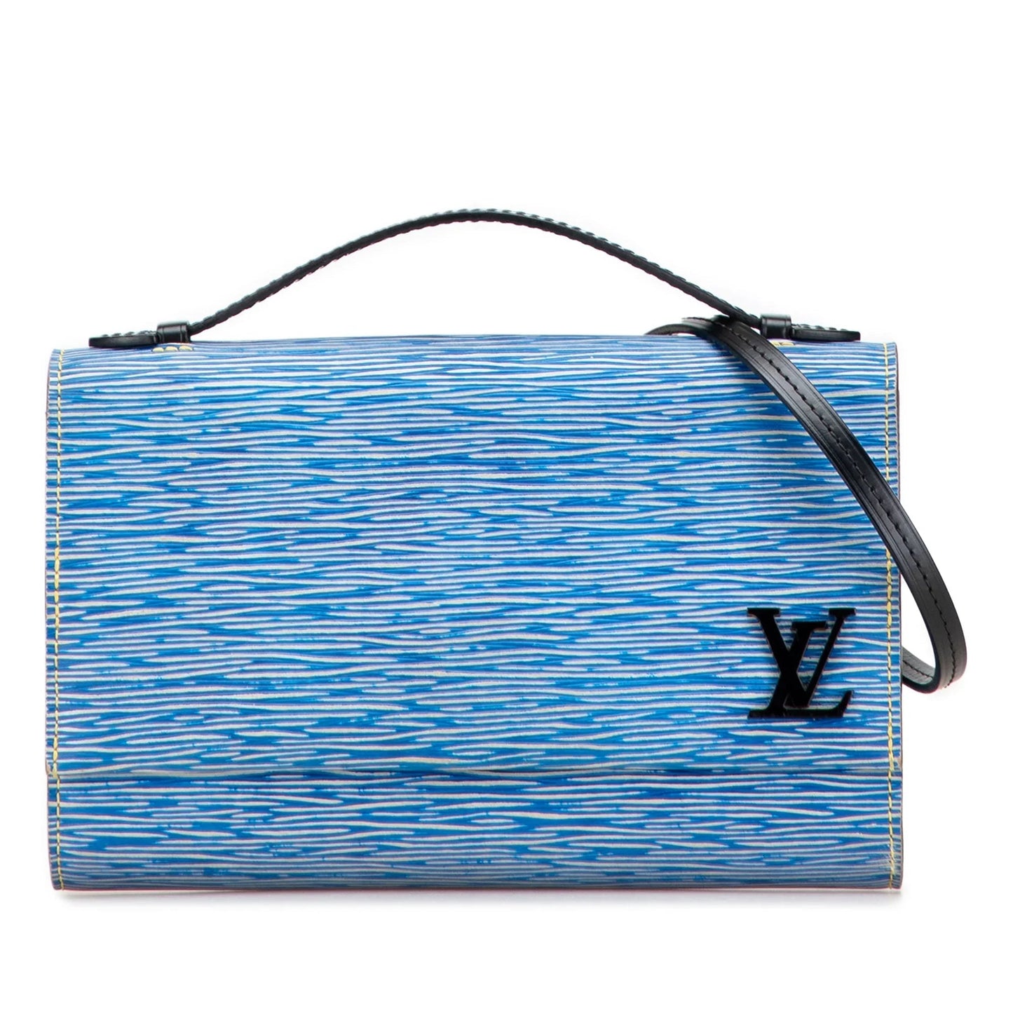 Blue Louis Vuitton Epi Denim Clery Satchel