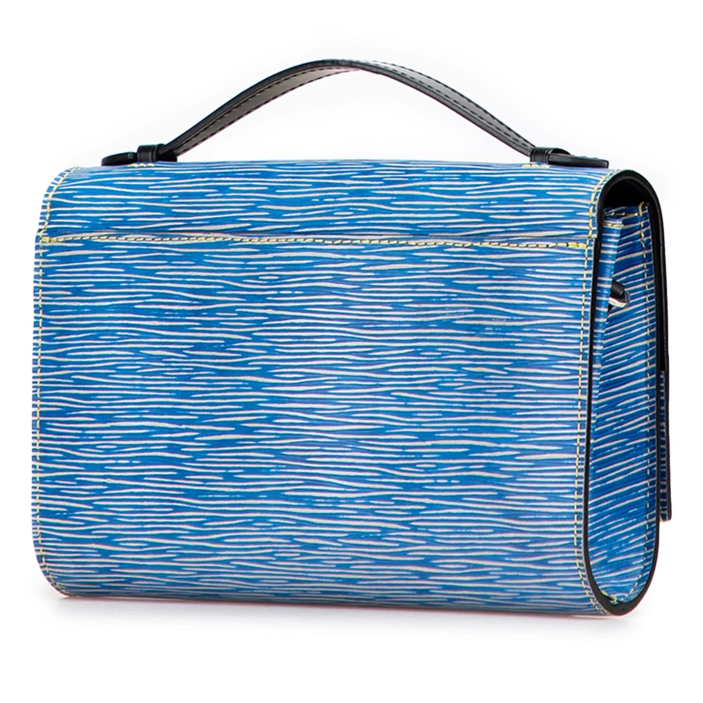 Blue Louis Vuitton Epi Denim Clery Satchel