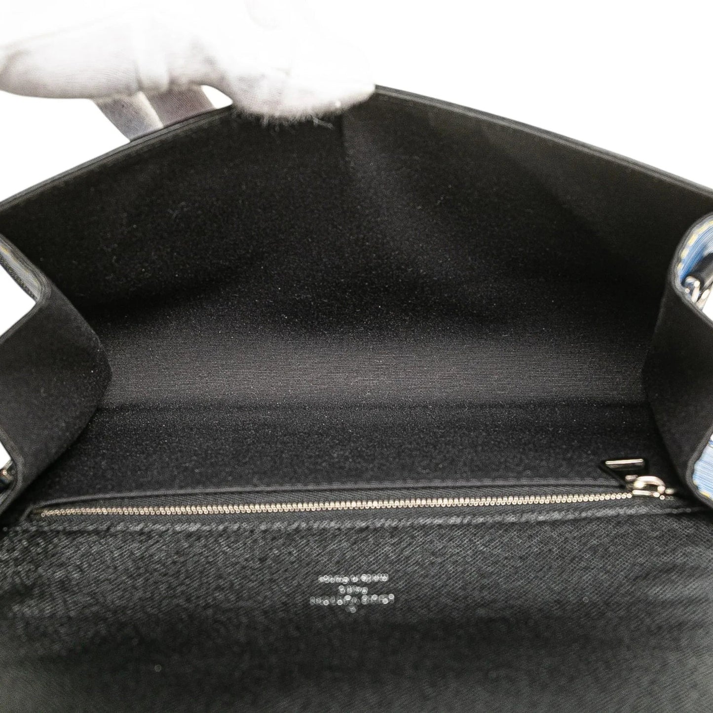 Blue Louis Vuitton Epi Denim Clery Satchel