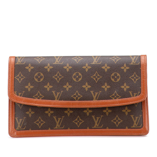 Brown Louis Vuitton Monogram Pochette Dame GM Clutch Bag
