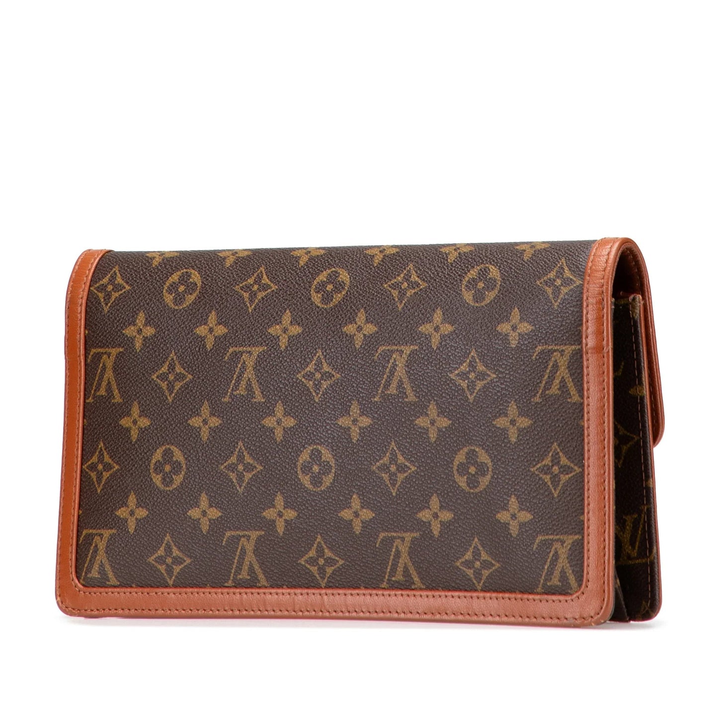 Brown Louis Vuitton Monogram Pochette Dame GM Clutch Bag