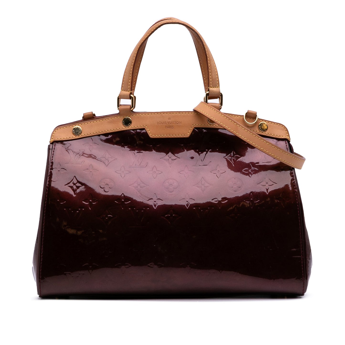 Red Louis Vuitton Monogram Vernis Brea MM Satchel