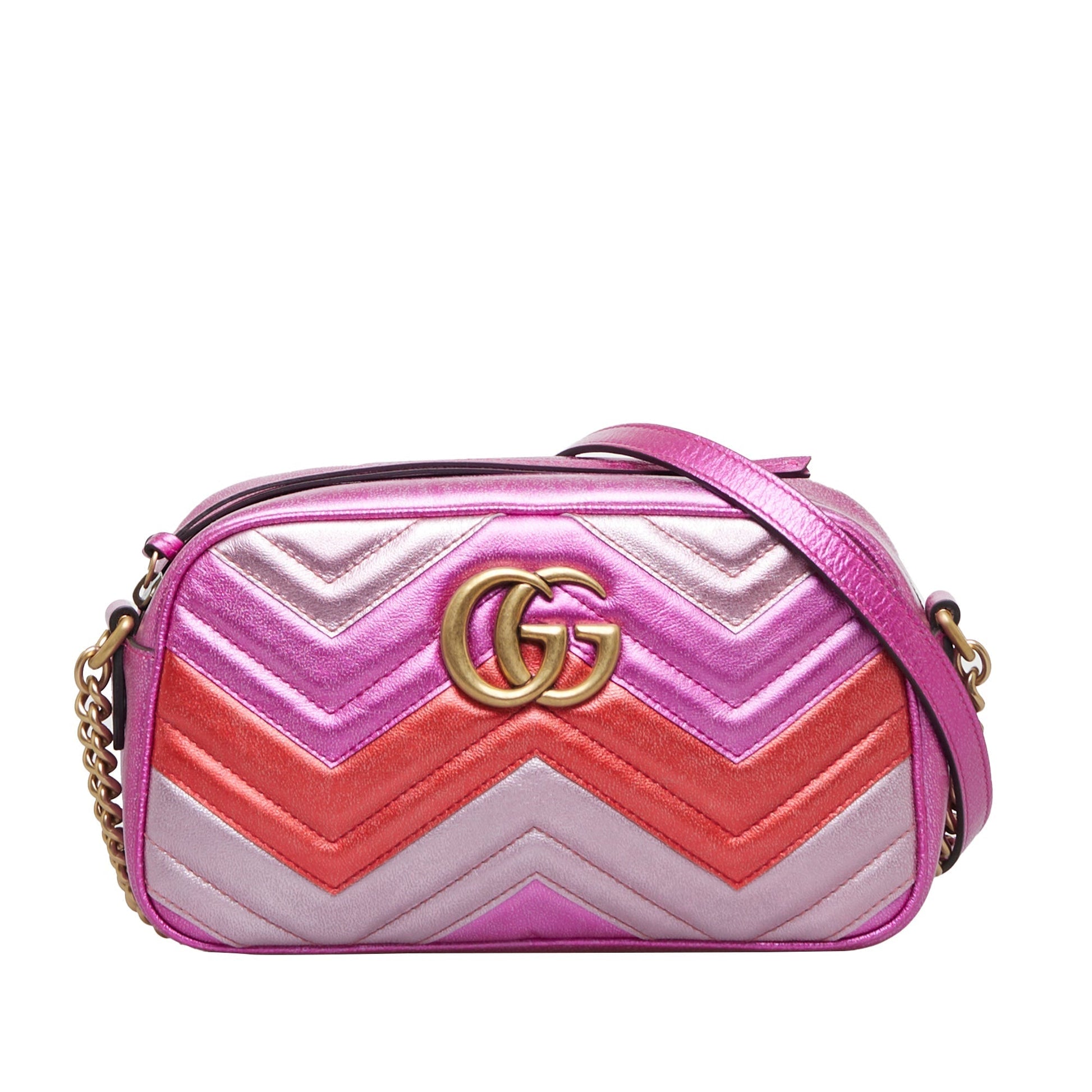 Gucci GG Marmont Leather Metallic Crossbody