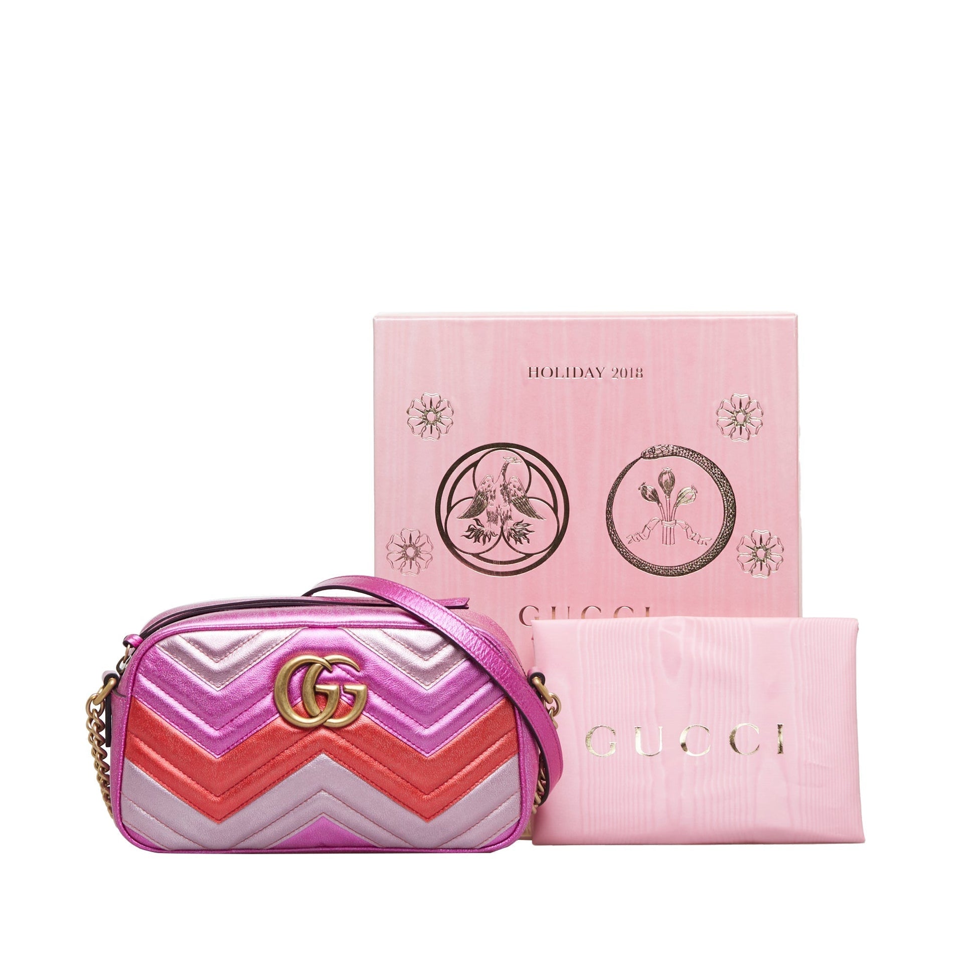 Gucci GG Marmont Leather Metallic Crossbody
