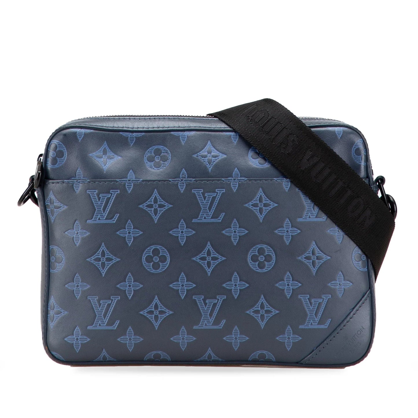 Blue Louis Vuitton Monogram Shadow Duo Messenger Crossbody Bag