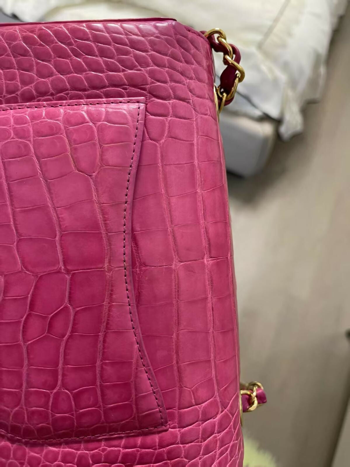 Chanel Pink Mini Crocodile Flap Bag