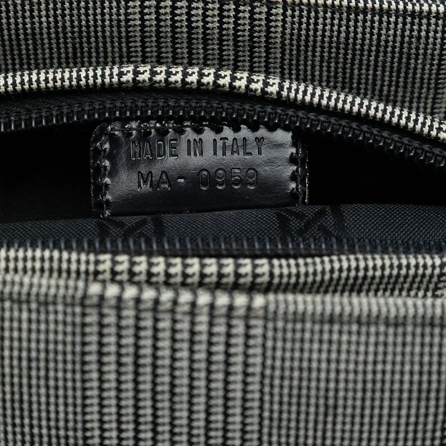 Gray Dior Medium Canvas Houndstooth Lady Dior Satchel
