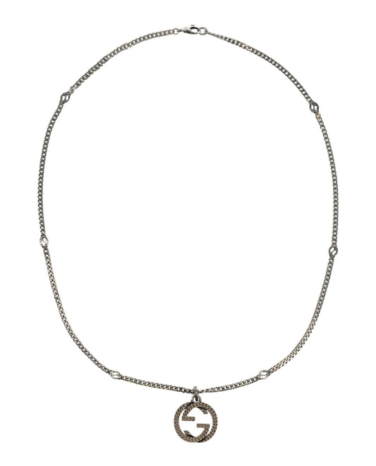 Gucci Womens Interlocking G Pendant Necklace