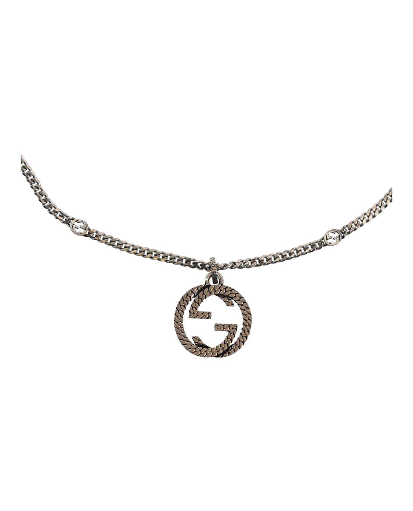 Gucci Womens Interlocking G Pendant Necklace