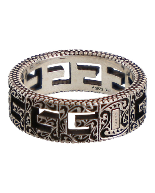 Gucci Unisex-Adult Sterling Silver G Cube Ring