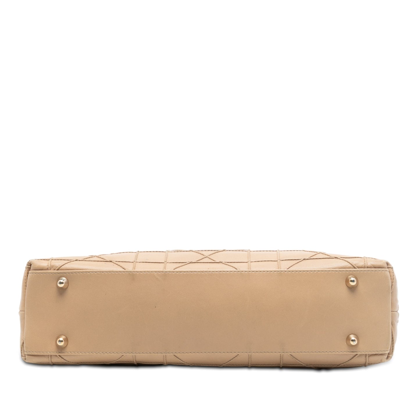 Tan Dior Lambskin Cannage Granville Chain Tote