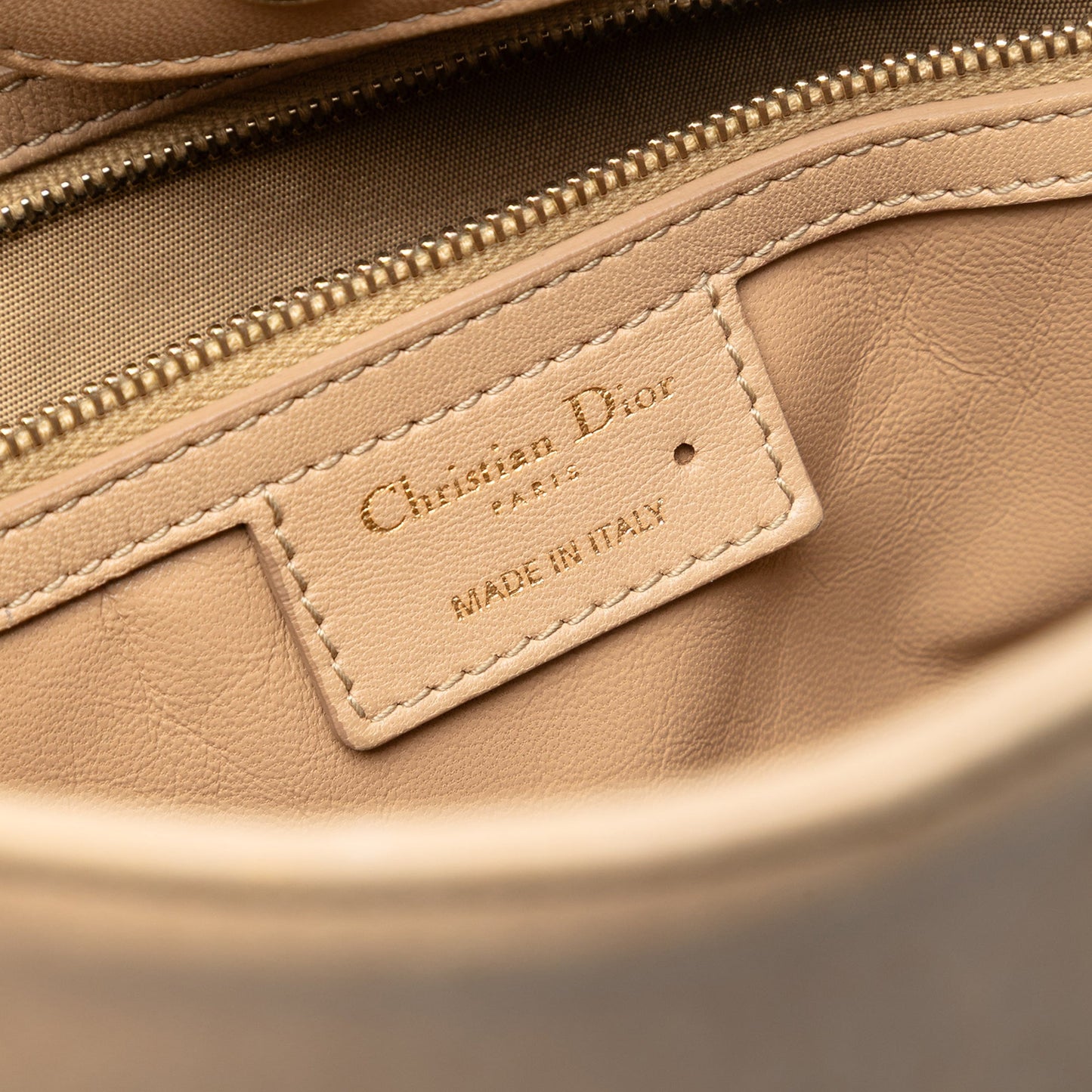 Tan Dior Lambskin Cannage Granville Chain Tote