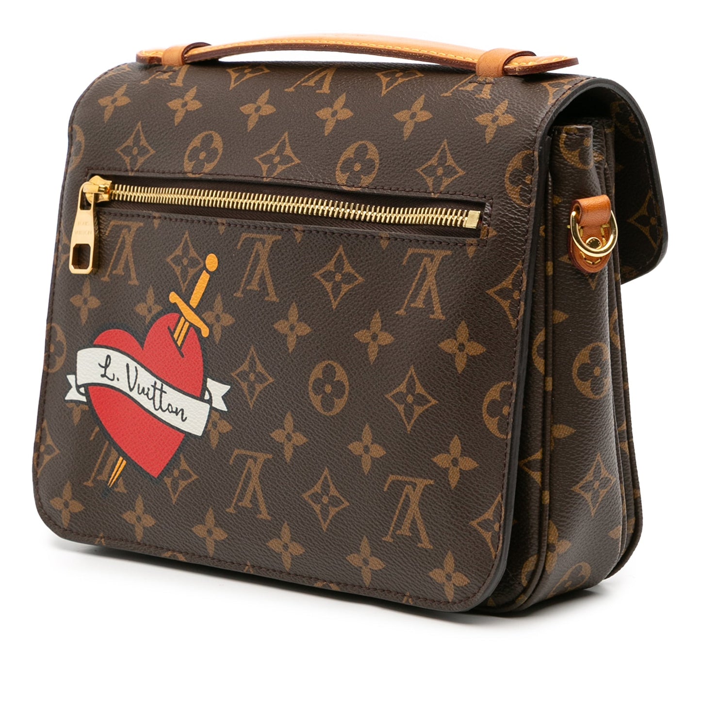 Brown Louis Vuitton Monogram Patches Pochette Metis Satchel