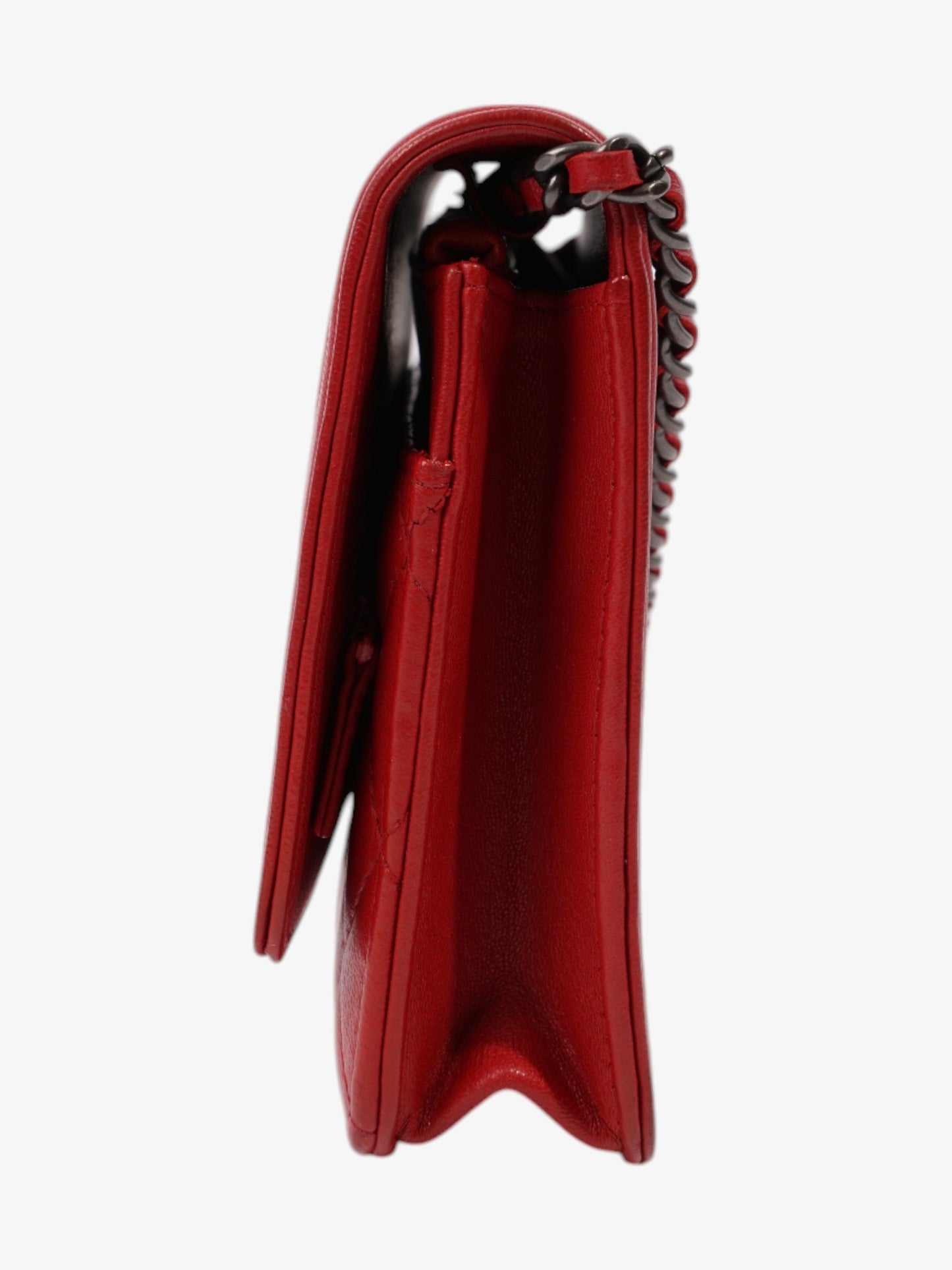 Chanel Wallet On Chain Red Lambskin Leather