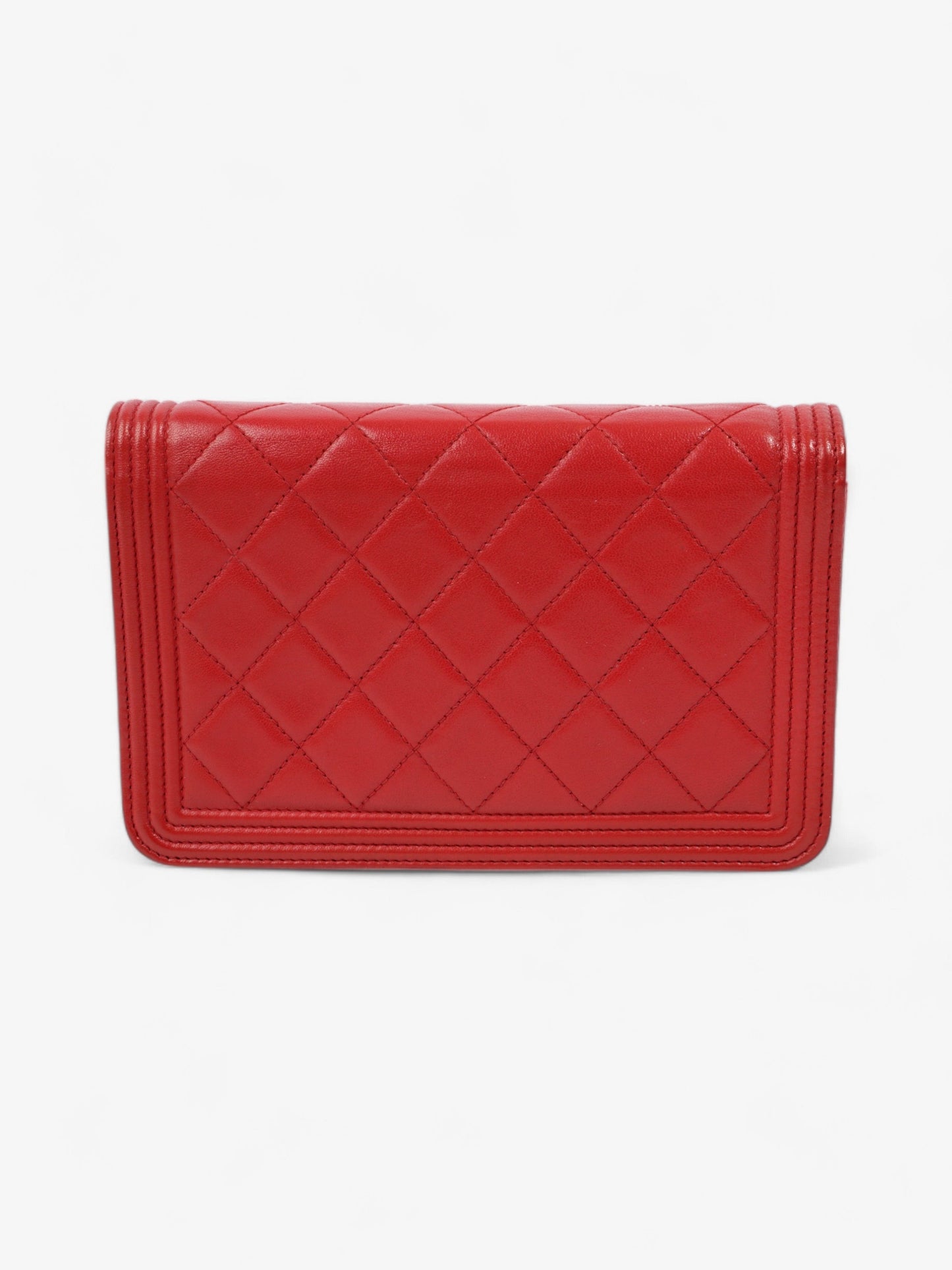Chanel Wallet On Chain Red Lambskin Leather