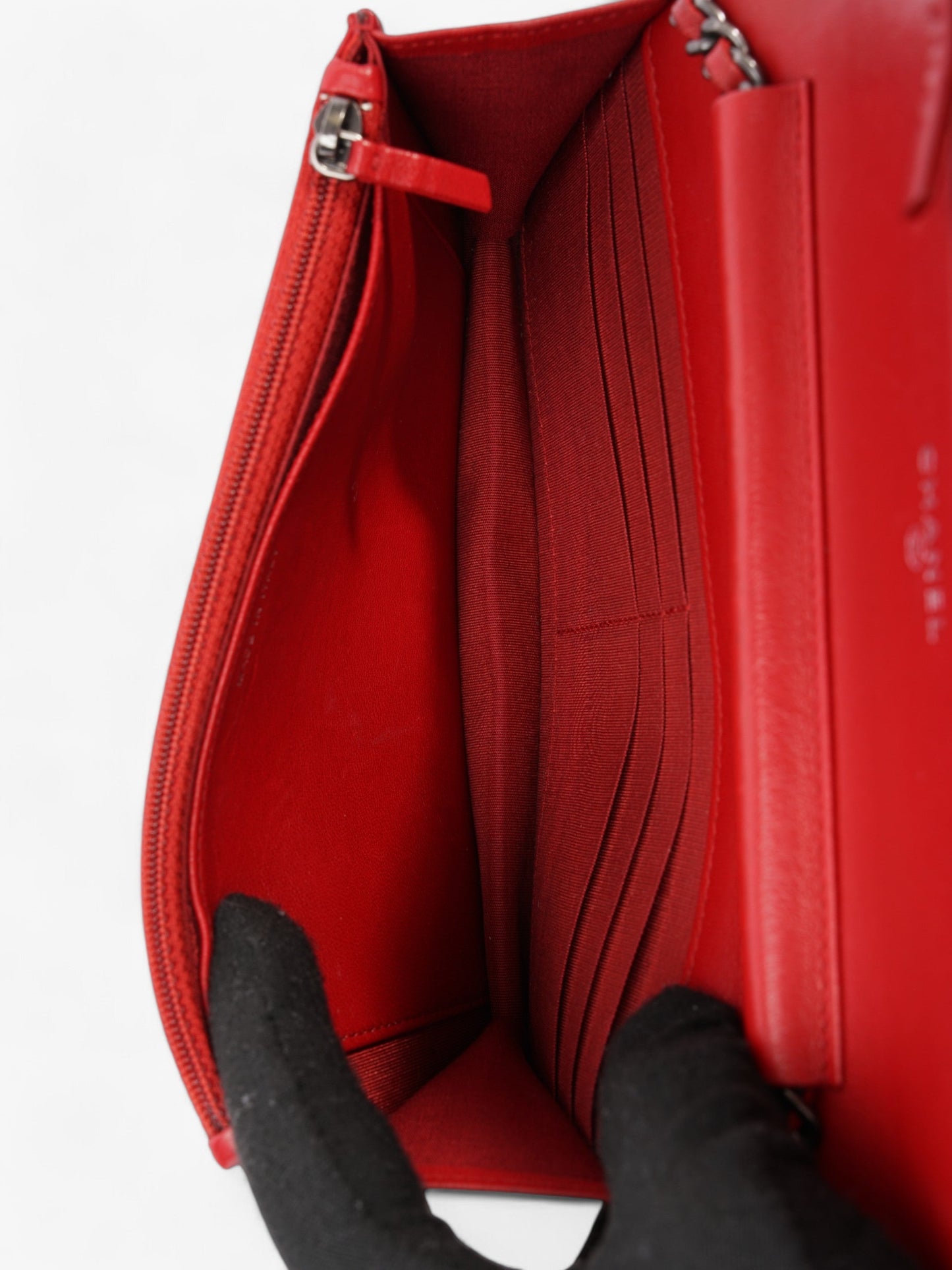 Chanel Wallet On Chain Red Lambskin Leather