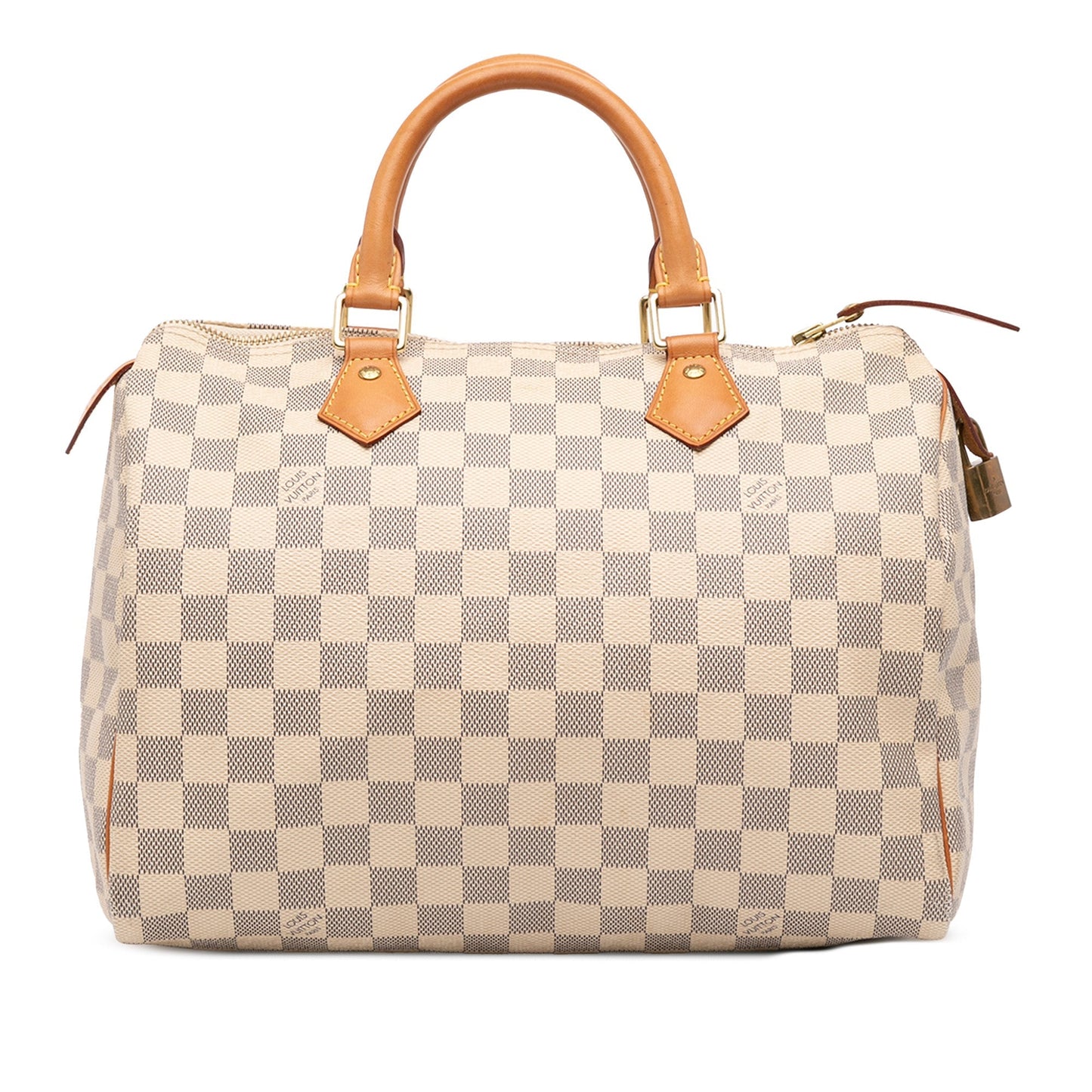 White Louis Vuitton Damier Azur Speedy 30 Boston Bag