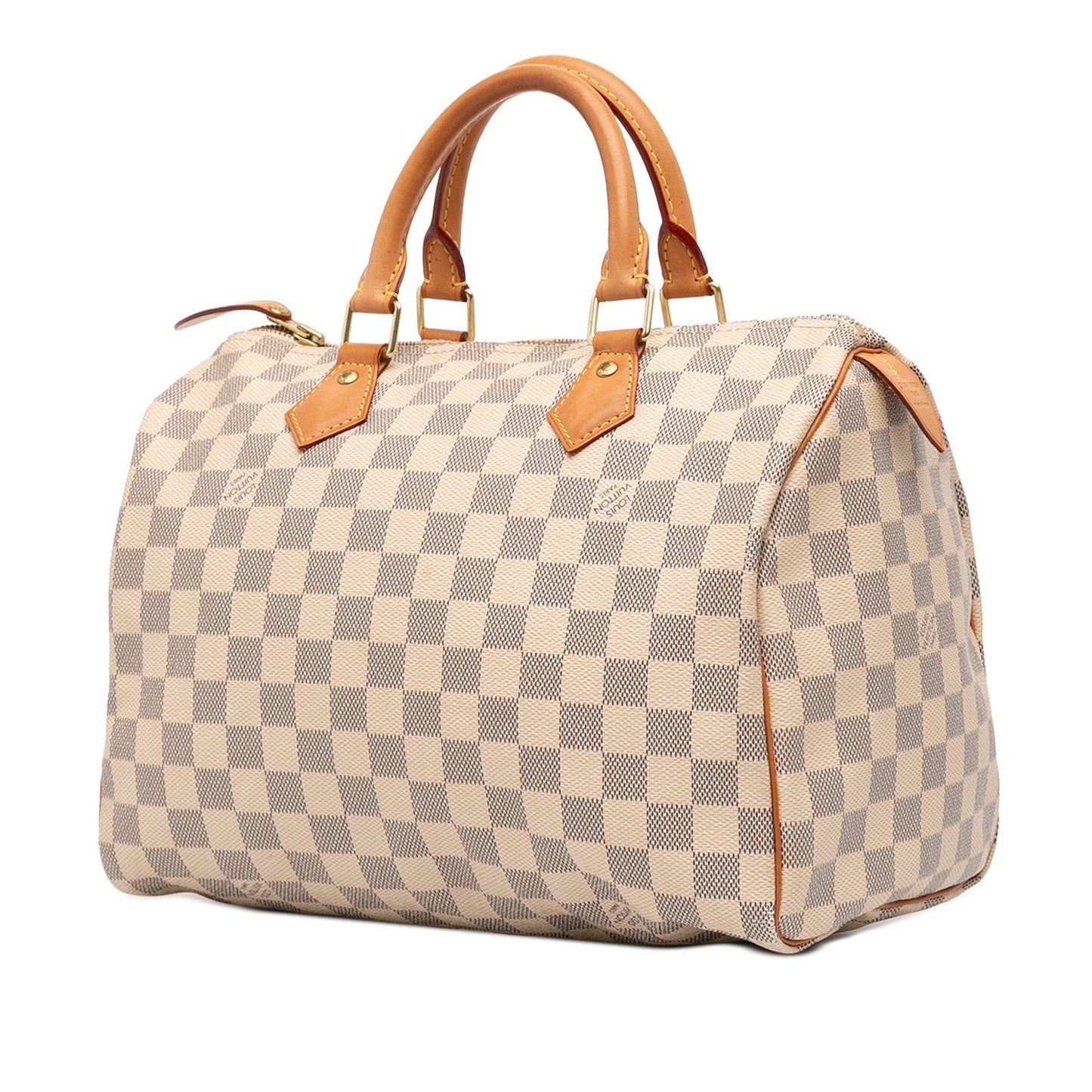 White Louis Vuitton Damier Azur Speedy 30 Boston Bag