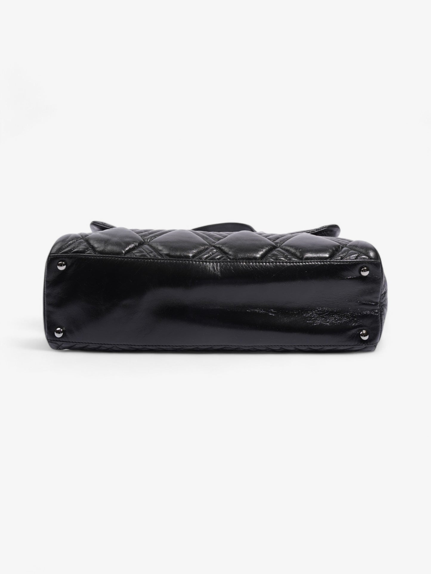 Chanel In and Out Flap Bag Black Lambskin Leather Maxi