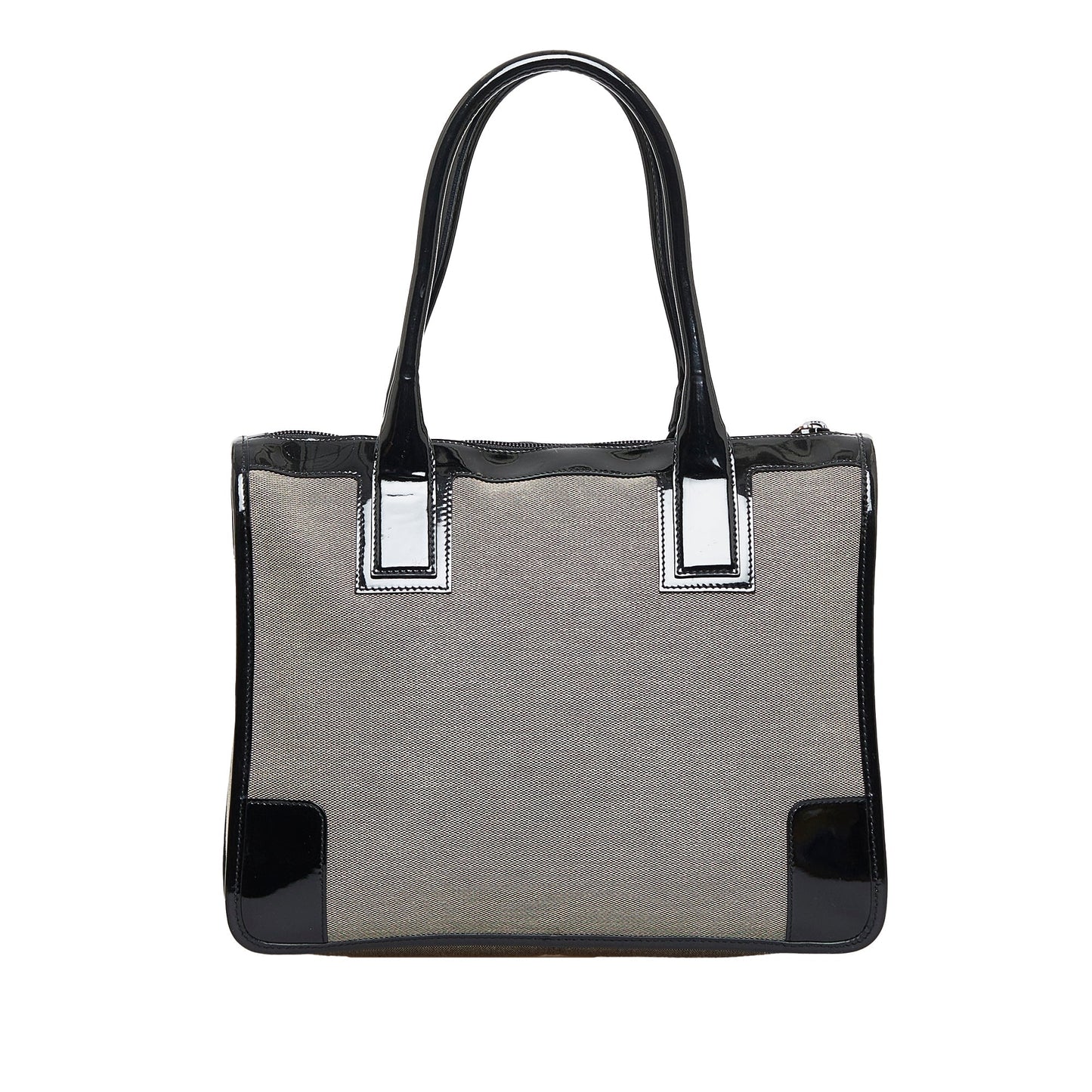 Gucci Grey Leather Canvas Handbag Style 1