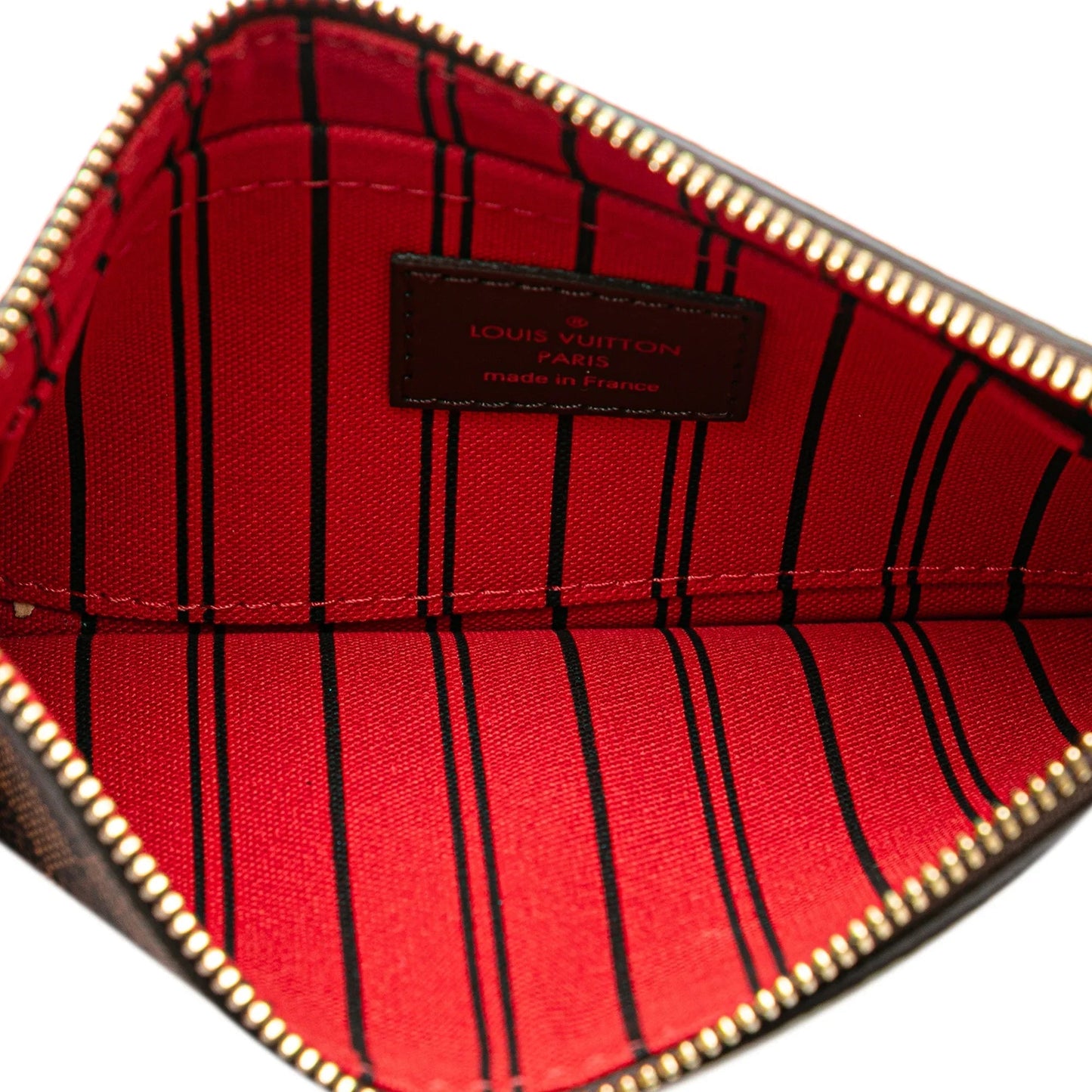 Brown Louis Vuitton Damier Ebene Neverfull PM Pouch