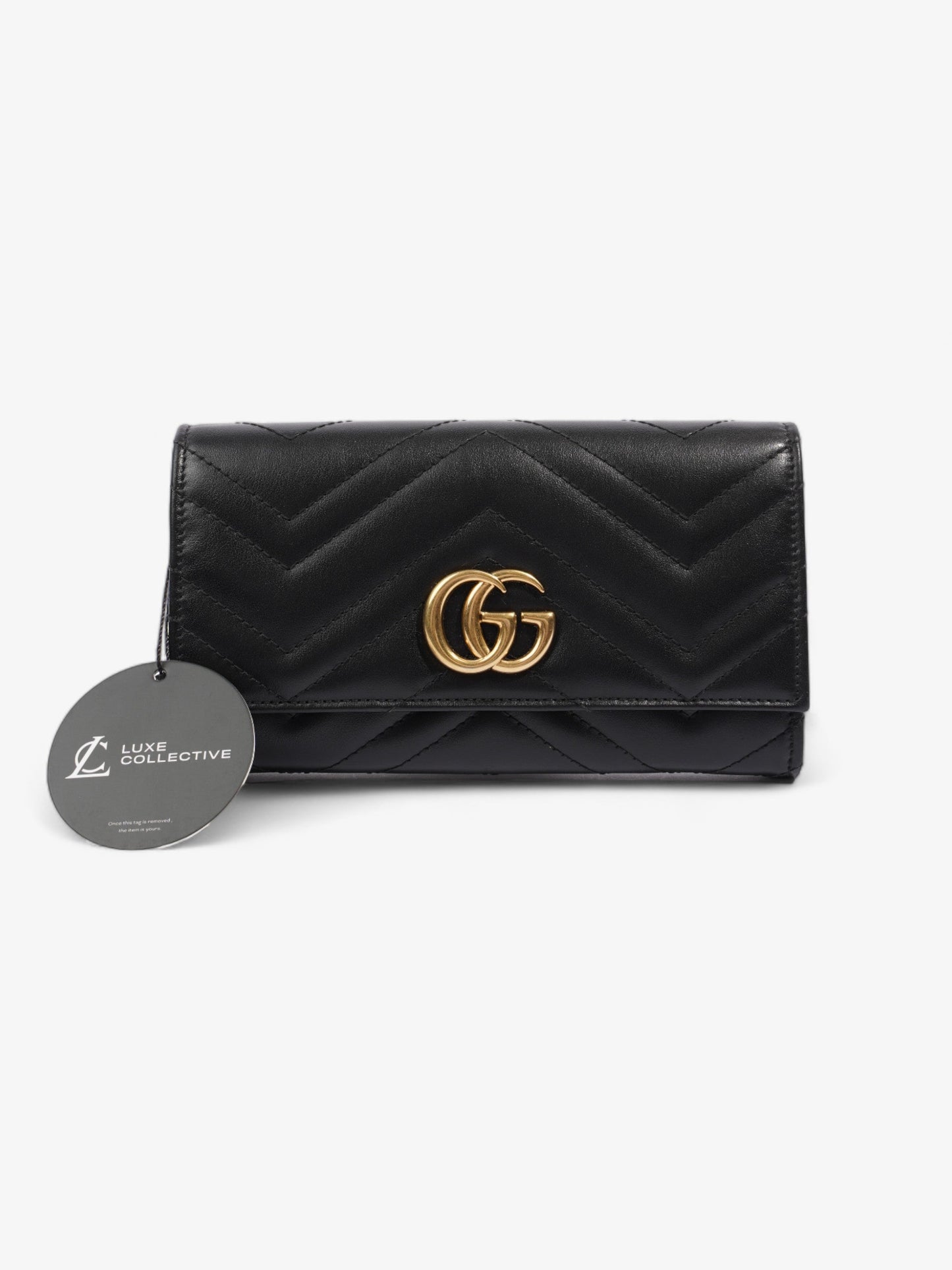 Gucci Gucci Marmont Continental Wallet Black Matelasse Leather