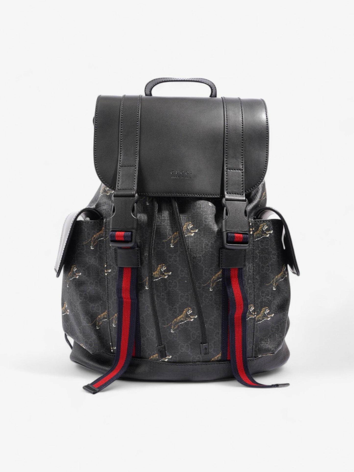 Gucci Tiger Backpack GG Supreme / Black Canvas