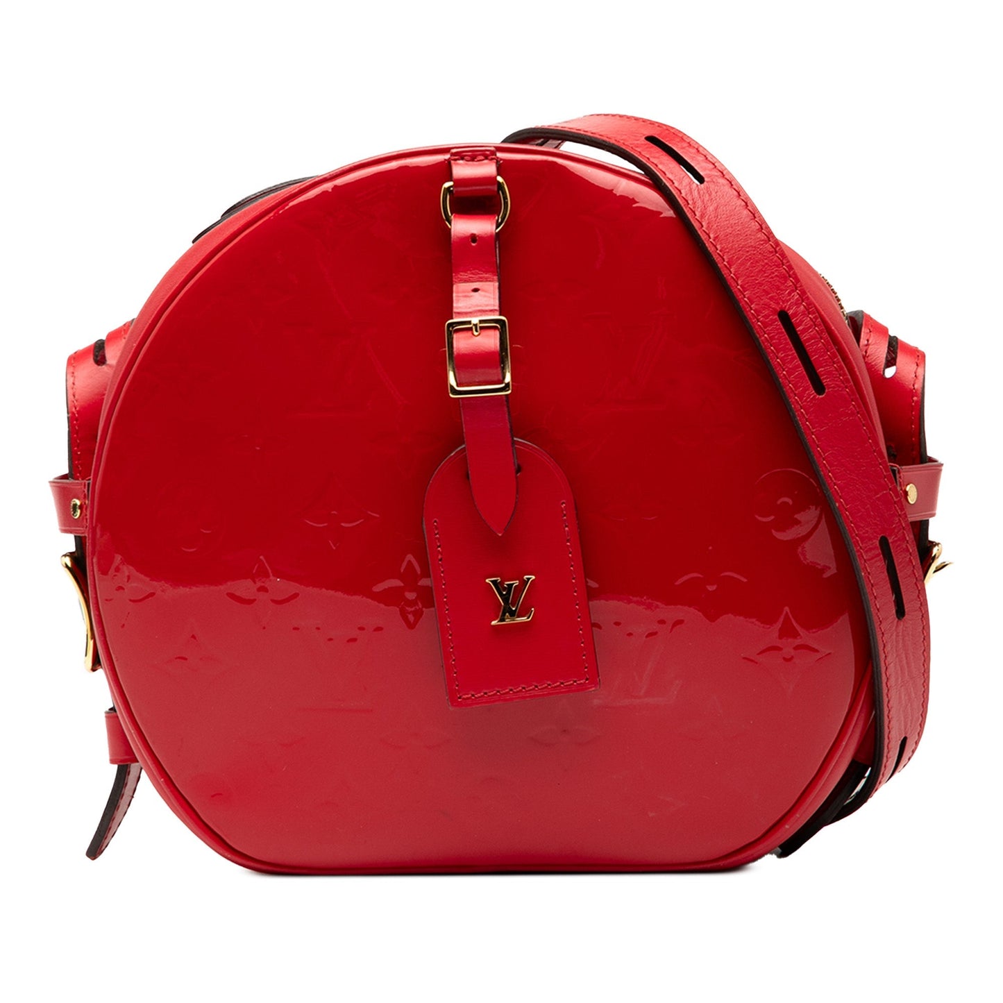 Red Louis Vuitton Monogram Vernis Boite Chapeau Souple PM Crossbody Bag