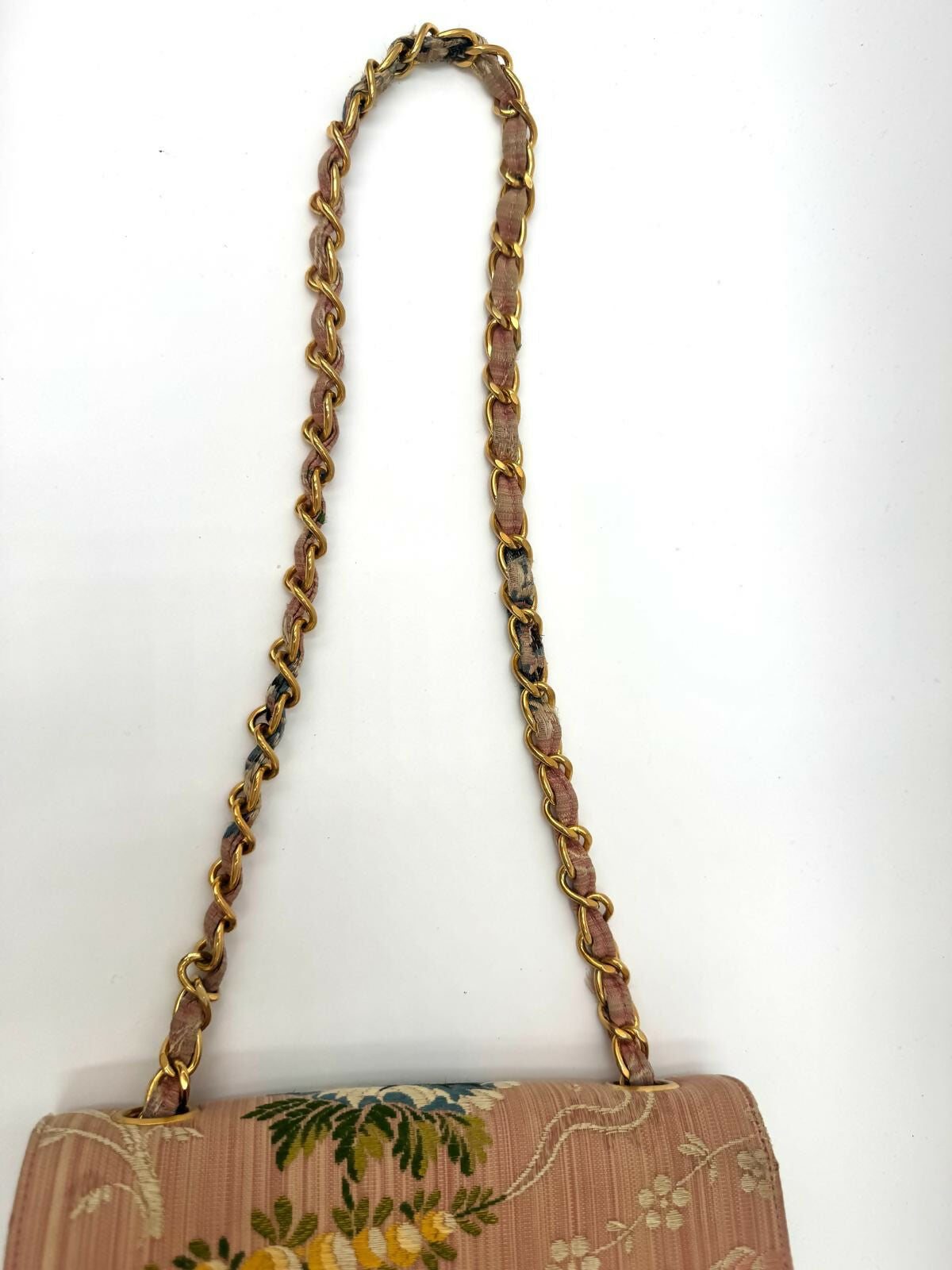 Chanel  Pink Brocade Mini Square