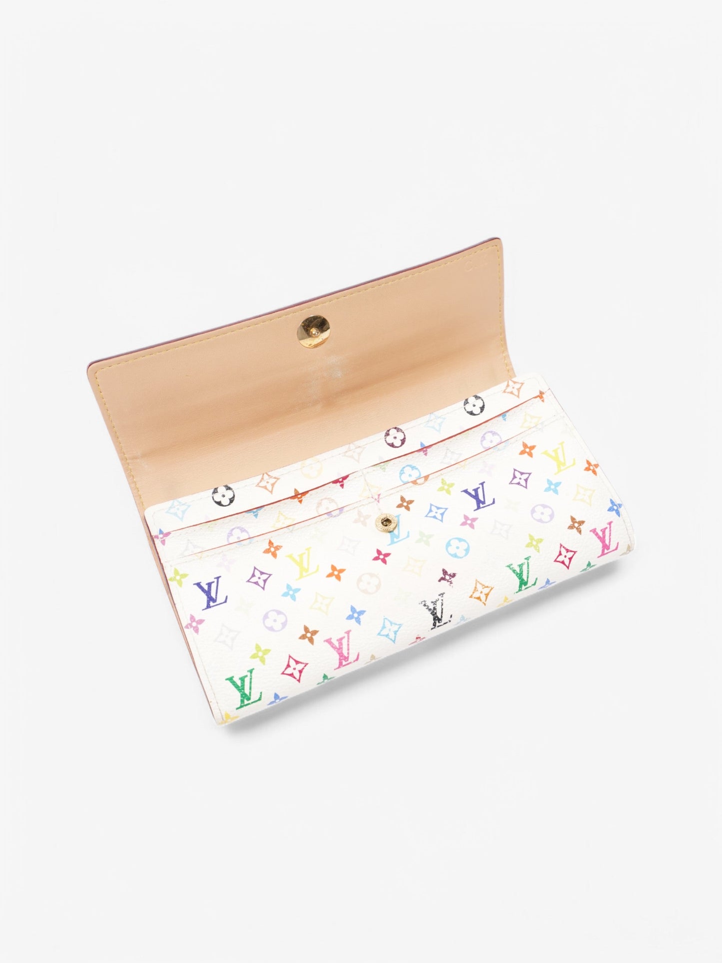 Louis Vuitton Sarah Wallet White / Multicolour Coated Canvas