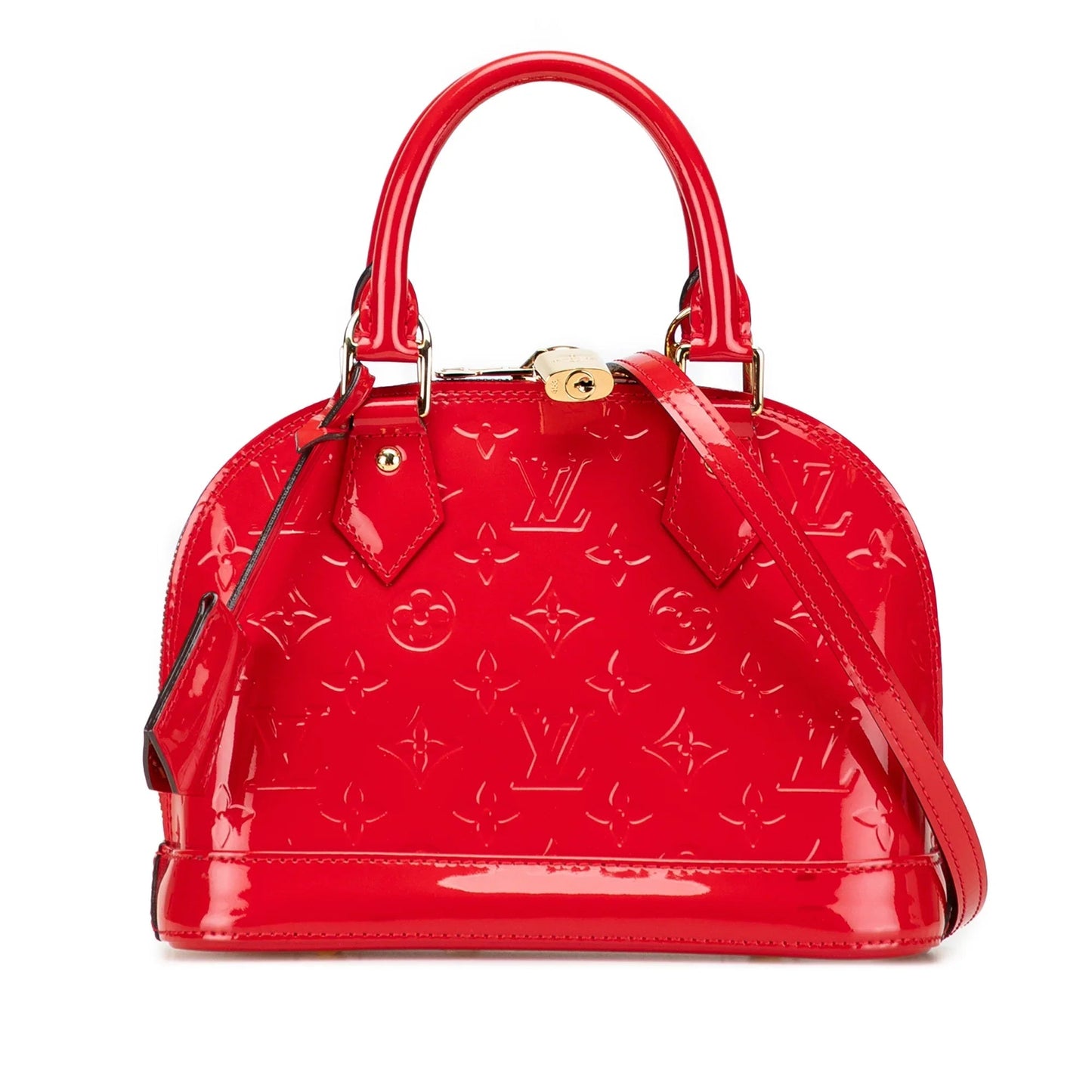 Red Louis Vuitton Monogram Vernis Alma BB Satchel