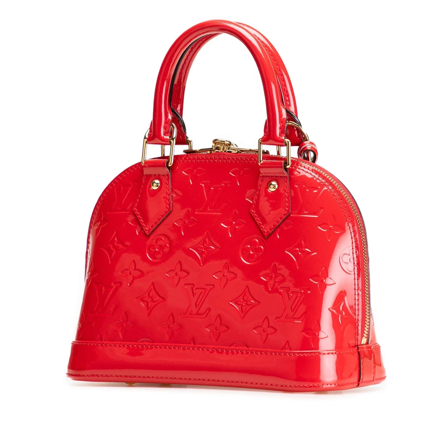 Red Louis Vuitton Monogram Vernis Alma BB Satchel