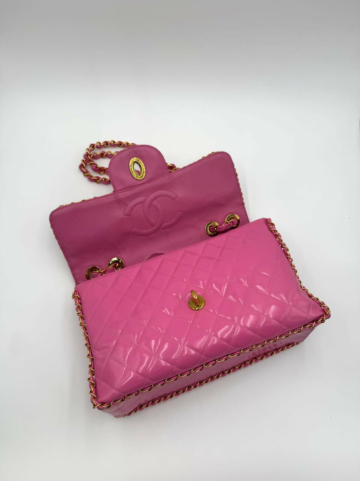 Chanel 1995  Barbie Pink Chainlink Maxi Flap Bag