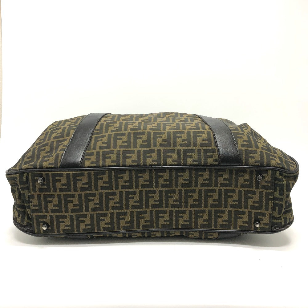 FENDI Boston Duffel bag Nylon / leather khaki Zucca FF logo mens(Unisex)