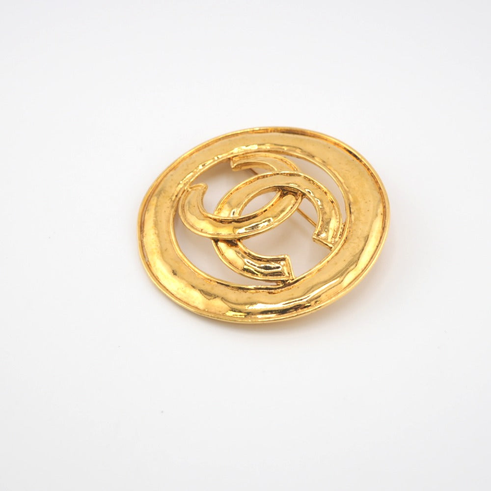 CHANEL Brooch Gold Plated gold COCO Mark