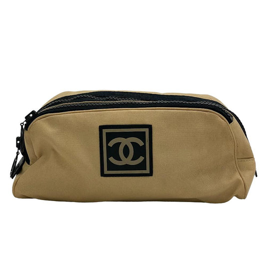 CHANEL Pouch Nylon beige Clutch bag COCO Mark Chanel Sport Women