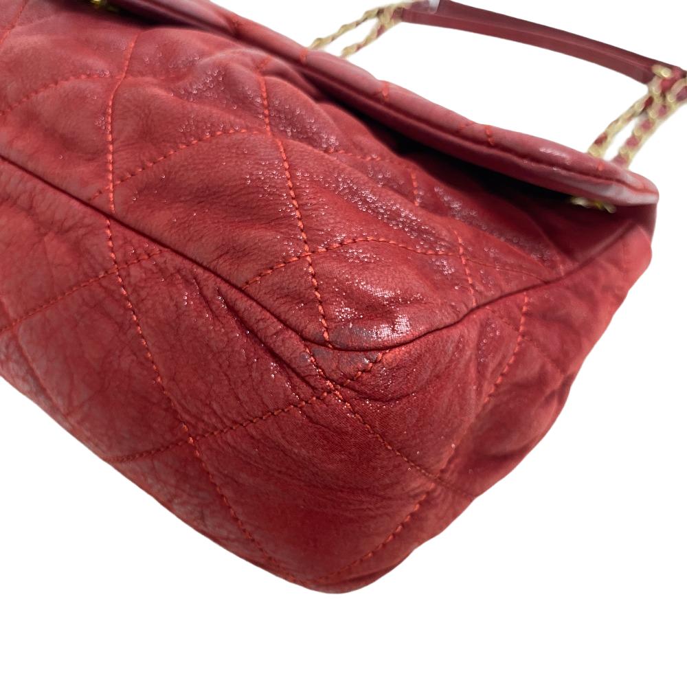 CHANEL Shoulder Bag leather Red Double Chain bag Matrasse COCO Mark Single flap Women