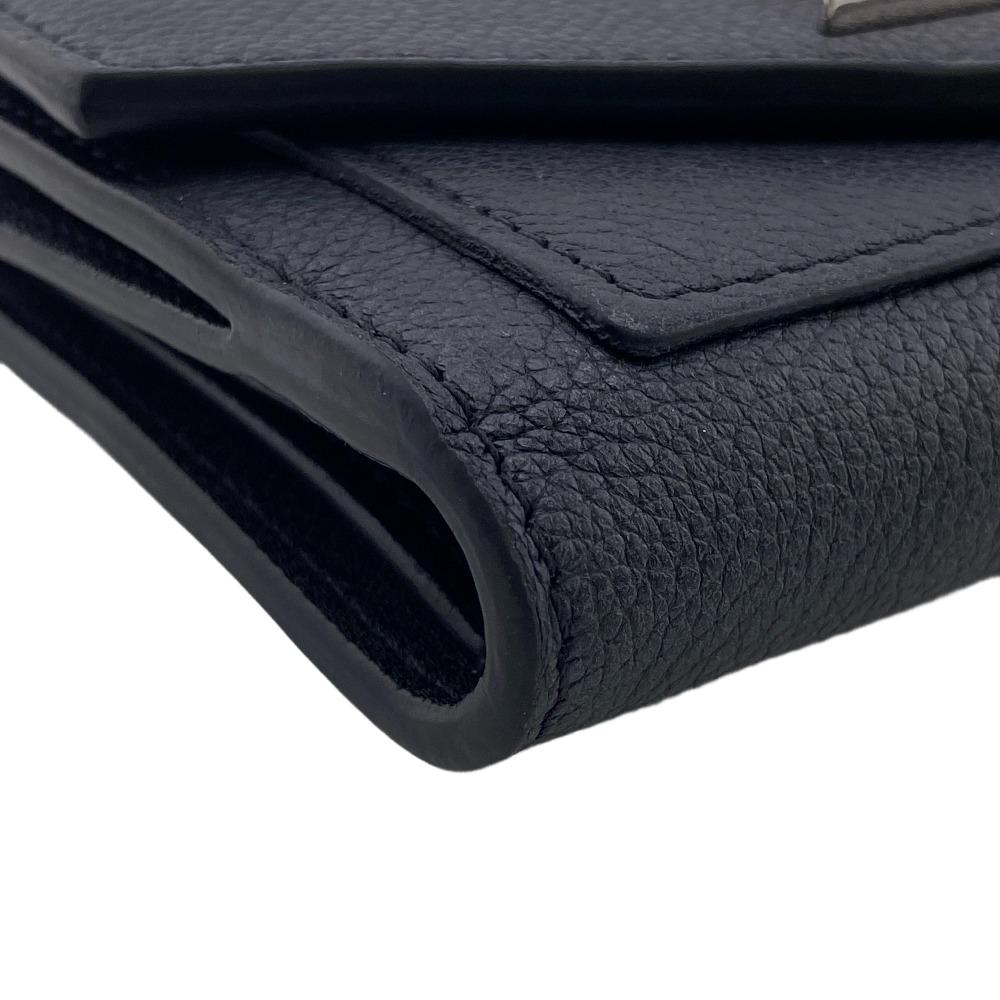 LOUIS VUITTON Tri-fold wallet M62947 Taurillon Clemence black Portefeuille My Lock Me Compact