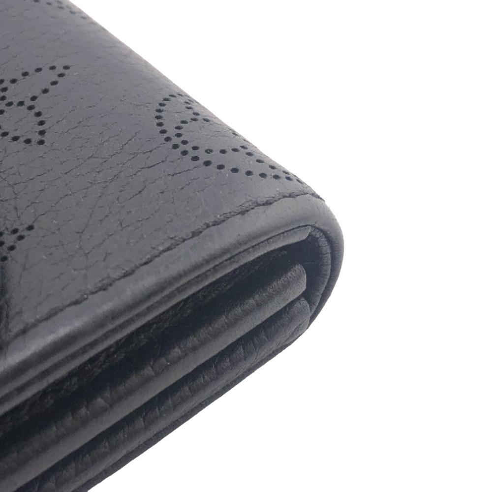LOUIS VUITTON Long Wallet Purse M60143 leather black Mahina Portefeuille Iris Women