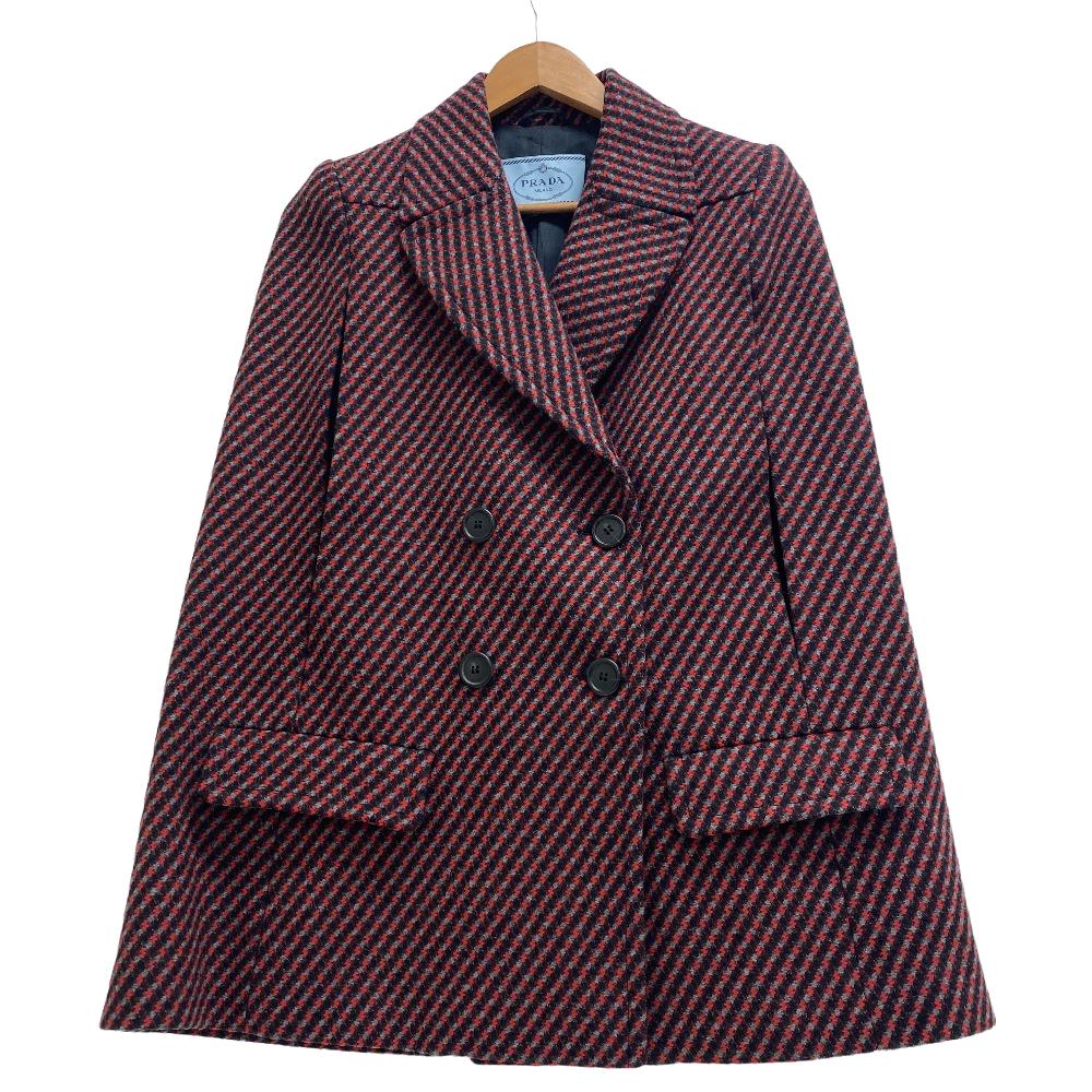 PRADA poncho Wool, Angora Red 14AW outer Women 36
