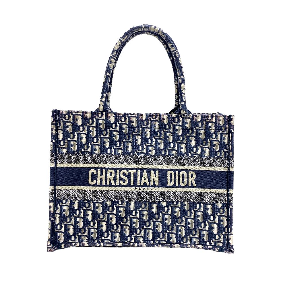 Christian Dior Tote Bag canvas Navy Small Book tote Women