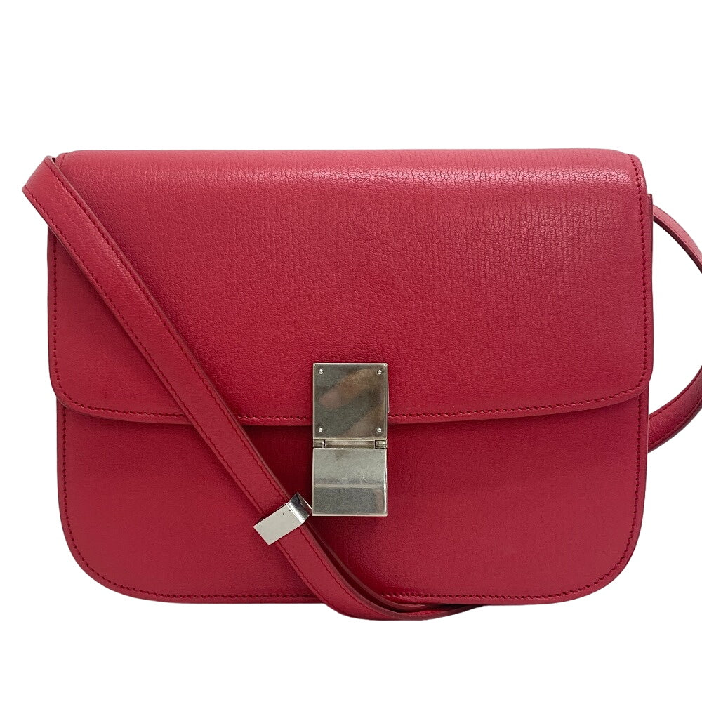 CELINE Shoulder Bag leather pink Classic box Women