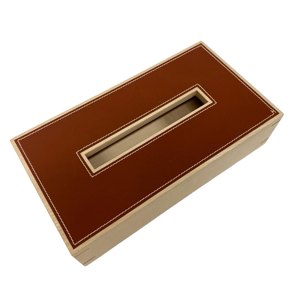 HERMES Interior other Wood Brown Tissue box Playard PM Women(Unisex)