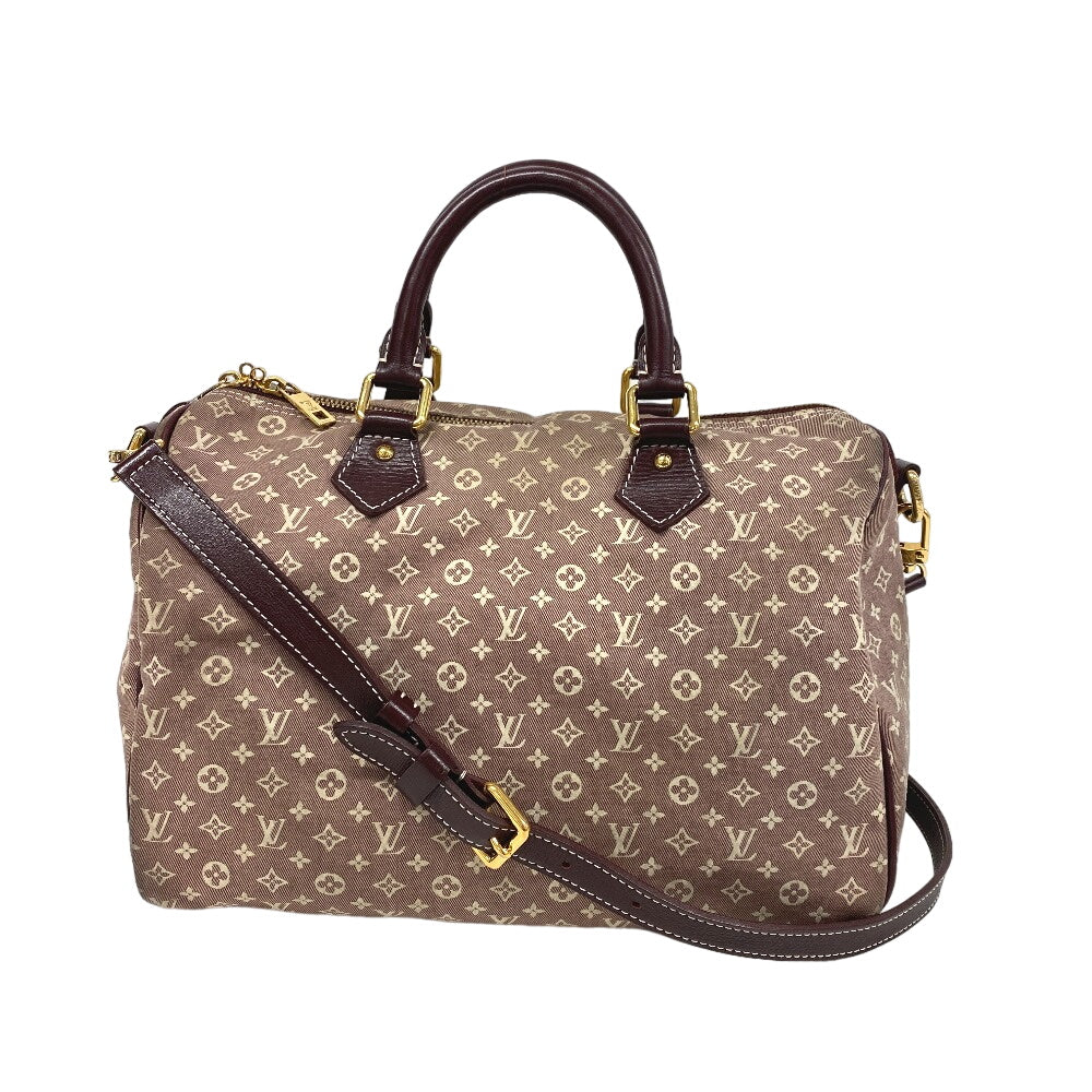 LOUIS VUITTON Handbag M56704 Leather, Canvas sepia Women