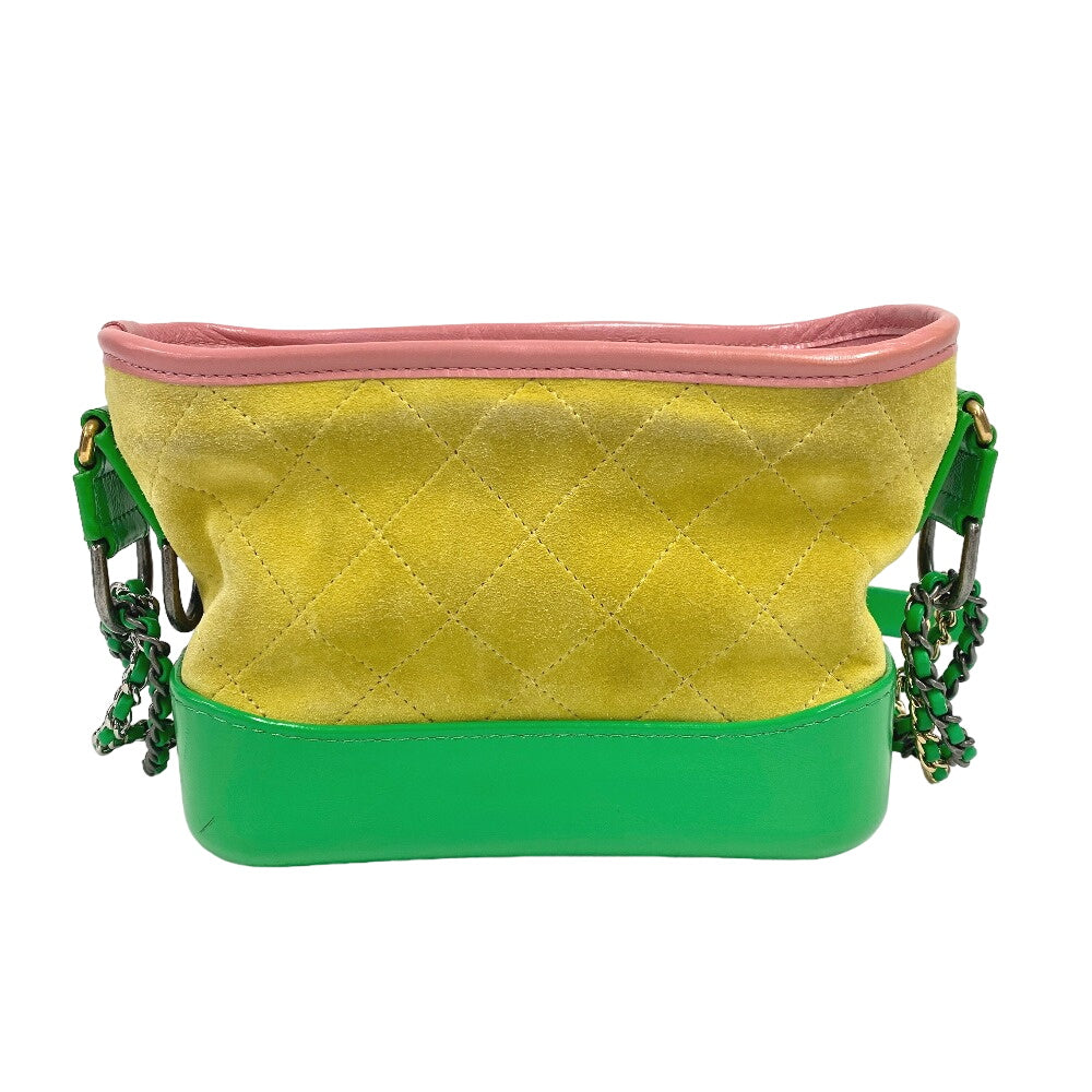 CHANEL Shoulder Bag Suede, Leather yellow ChainShoulder COCO Mark Gabriel de Chanel Women
