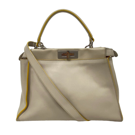 FENDI Handbag 8BN290 leather gray Peekaboo Women